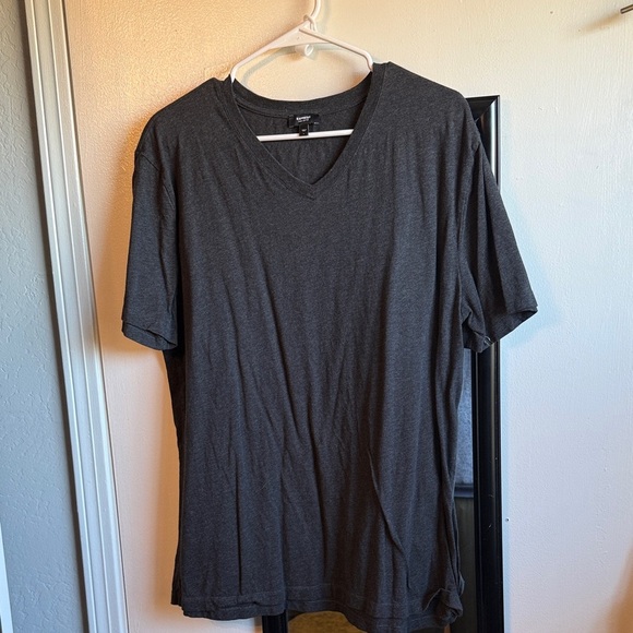 Express Charcoal V-Neck Tee - Picture 2 of 3